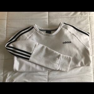 adidas white crewneck